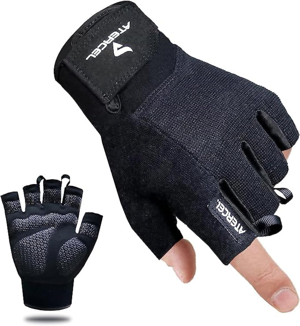 Atercel Workout Gloves For Men And Women, Exercise Gloves For Weight Lifting, Cycling, Gym, Training, Breathable And Snug Fit (B