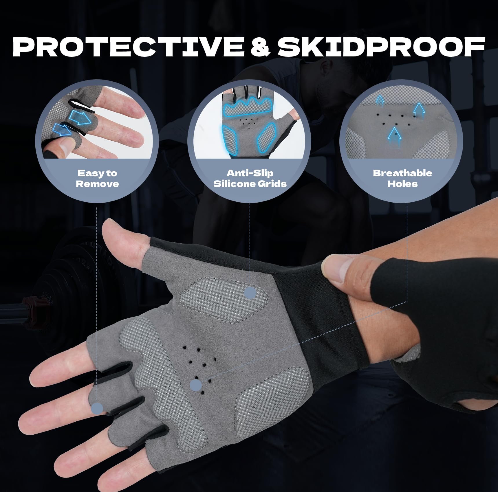 COFIT Gym Gloves for Men and Women, Breathable Anti-Slip Weight Lifting Gloves with Wrist Support and Palm Protection for Fitnes