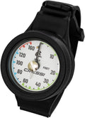 Cressi Analogic Wrist Depth Gauge for Scuba Diving, Freediving - Imperial, White Dial - Made in Italy