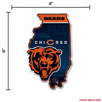 Rico Industries Nfl Chicago Bears State Shape Shape Cut Pennant - Home And Living Room D  Cor - Soft Felt Ez To Hang 18X0.10X18