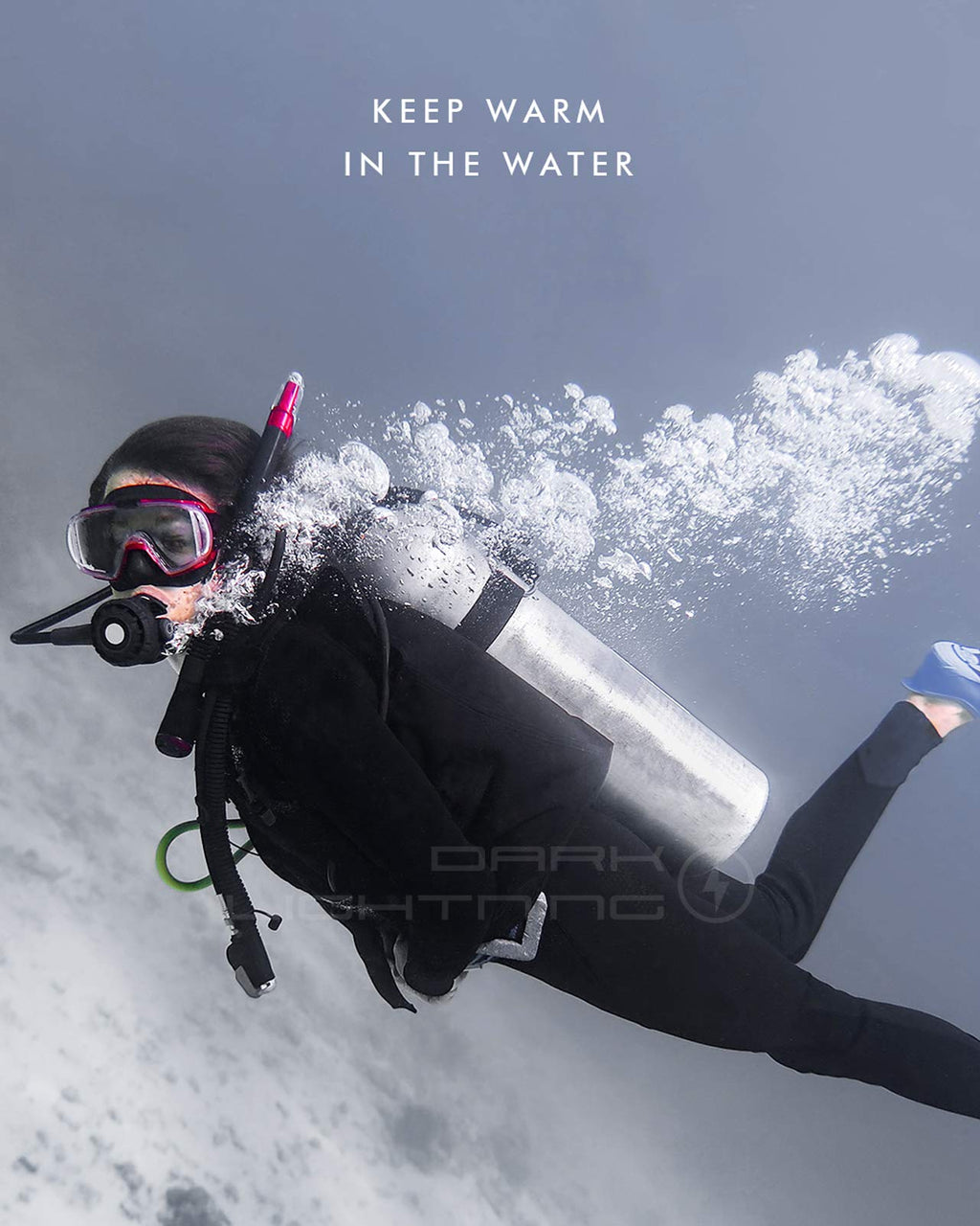 Dark Lightning Full Body Wetsuit Women, 3/2Mm Wet Suit Womens Diving Surfing Snorkeling Kayaking Water Sports (Women - Black-3/2