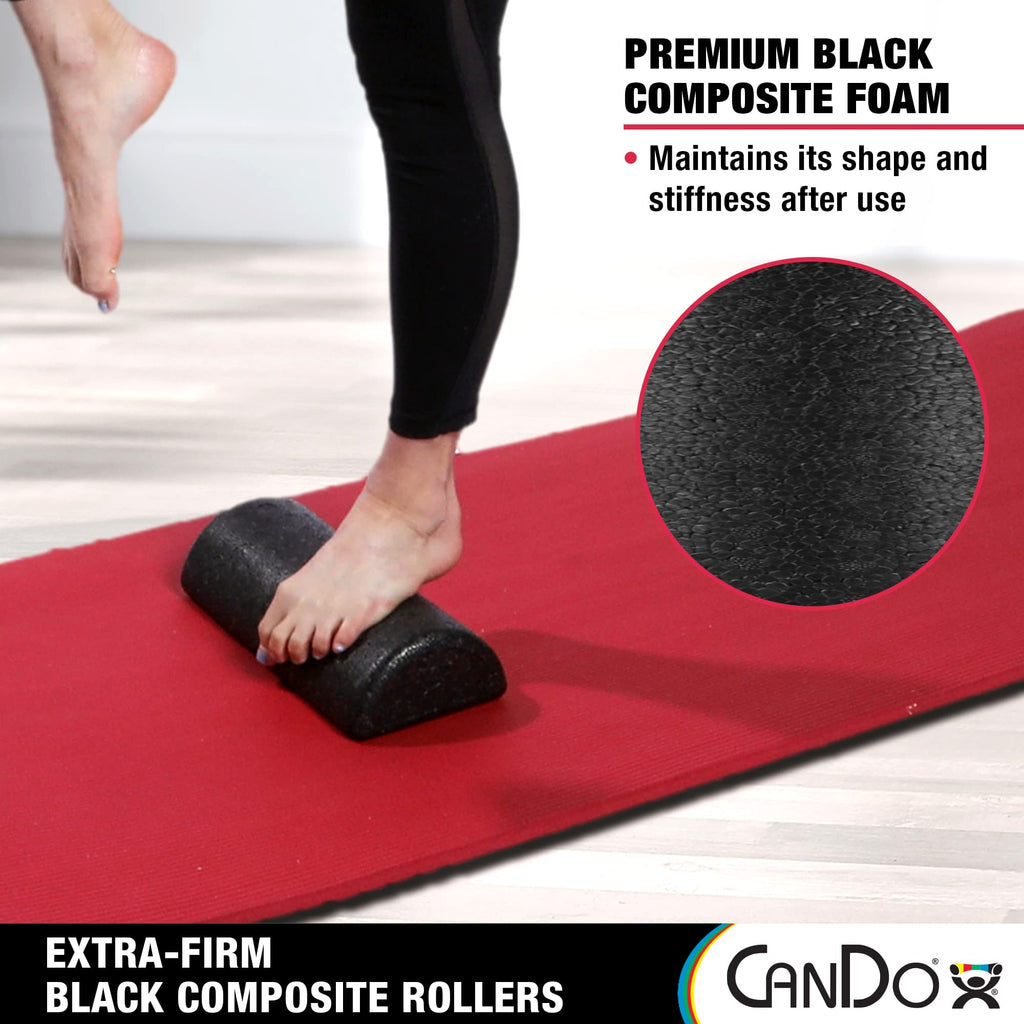Cando Black Composite High-Density Roller, Half-Round, 6'''' X 36