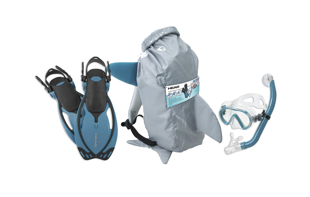 Head Mares Sea Pals Character Kids Mask Fin Snorkel Set, Aqua, Large/1-4