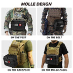 Jueachy First Aid Pouch: Molle Tactical Medical Ifak Pouch - Large Capacity - Black