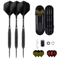 Sanfeng Steel Tip Darts Set For Dartboard, Professional Darts With Metal Tip 22 Grams Black Aluminium Nylon Shafts 9 Flights 50 