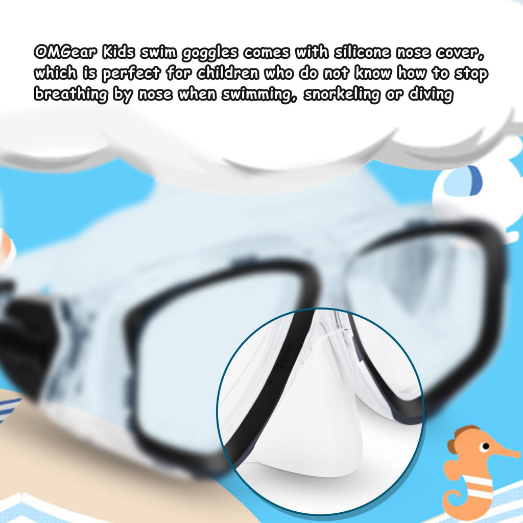 Junior Snorkeling Goggles Kids Swim Mask Swimming Gear Scuba Diving Mask For Outdoor Recreation Snorkel Mask (Black)