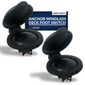 Five Oceans Anchor Windlass Up/Down Deck Foot Switch, Heavy Duty Uv-Stabilized Black Plastic Hinged Cover, 12-Volts, 4-Inch Diam