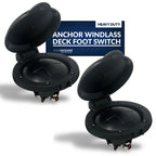 Five Oceans Anchor Windlass Up/Down Deck Foot Switch, Heavy Duty Uv-Stabilized Black Plastic Hinged Cover, 12-Volts, 4-Inch Diam