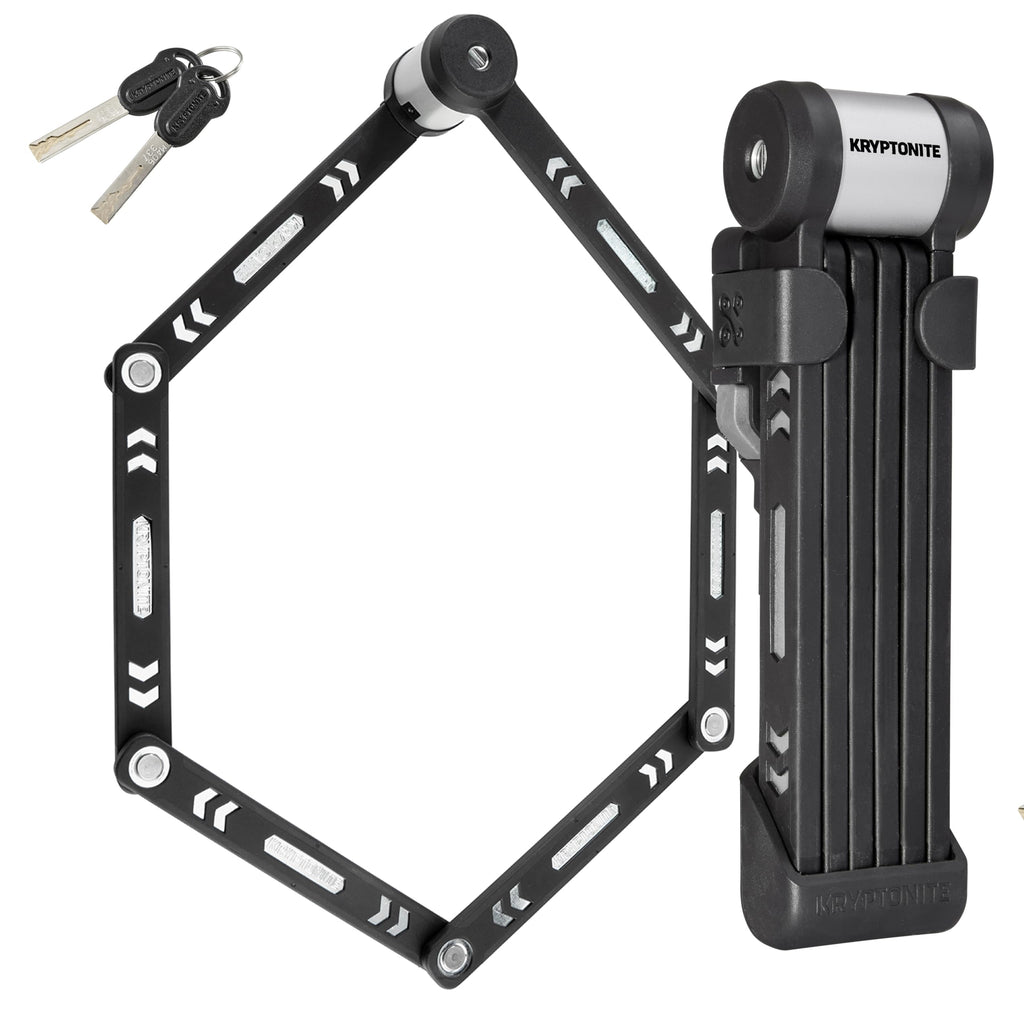 Kryptonite Kryptolok 610 S Folding Bike Lock, Compact Lightweight High Security Anti-Theft Foldable Bicycle Lock With 2 Keys And