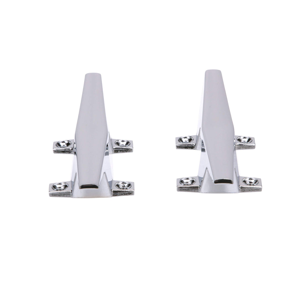 Attwood 6245-6 Chrome-Plated Zinc Cleats, 6 Inches Long, 2 3/32 Inches Wide, Install With 4 Included #10 Fasteners