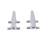 Attwood 6245-6 Chrome-Plated Zinc Cleats, 6 Inches Long, 2 3/32 Inches Wide, Install With 4 Included #10 Fasteners