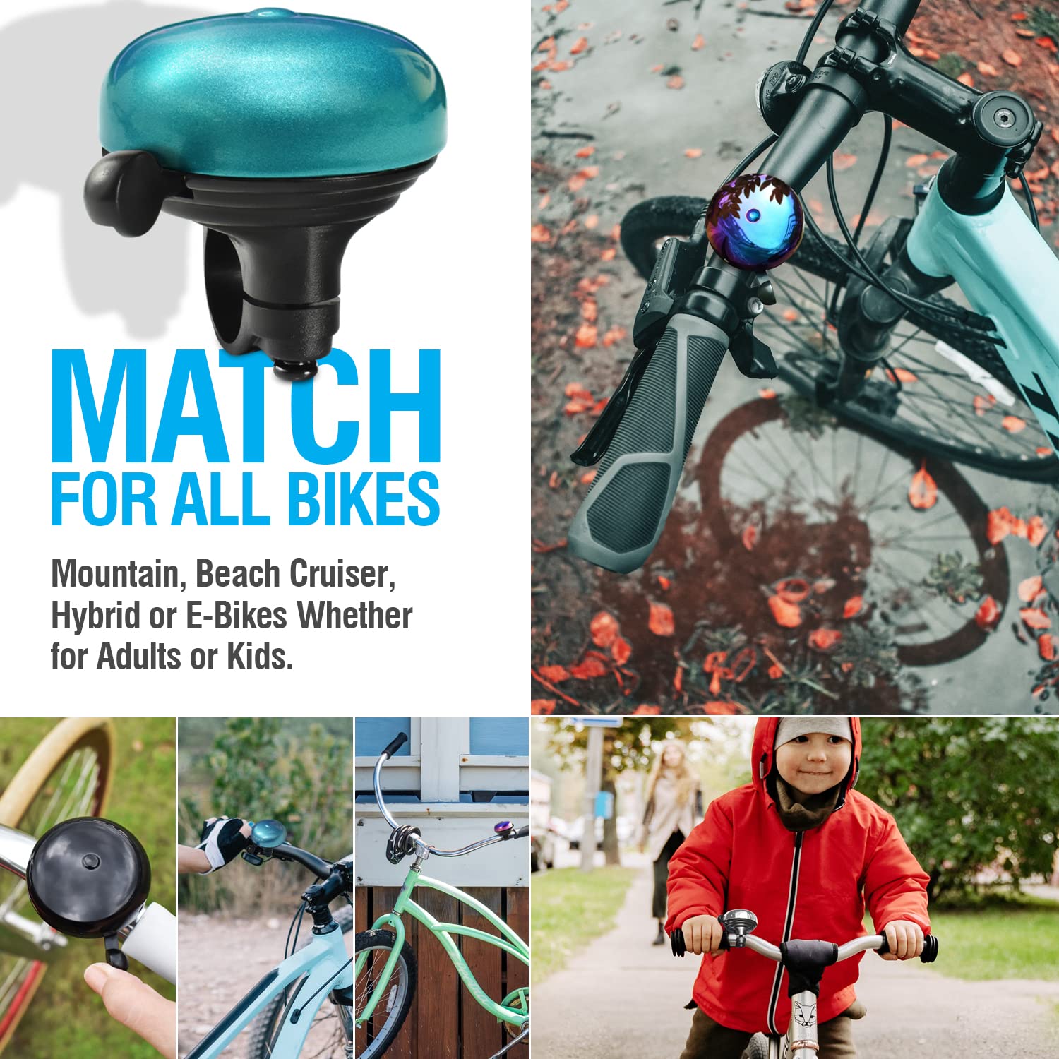 Marque Bike Bell For Adults & Kids - Nice, Loud, Crisp Ding Sound Bicycle Bell - Must Have Bicycle Accessories For Mountain Mtb,