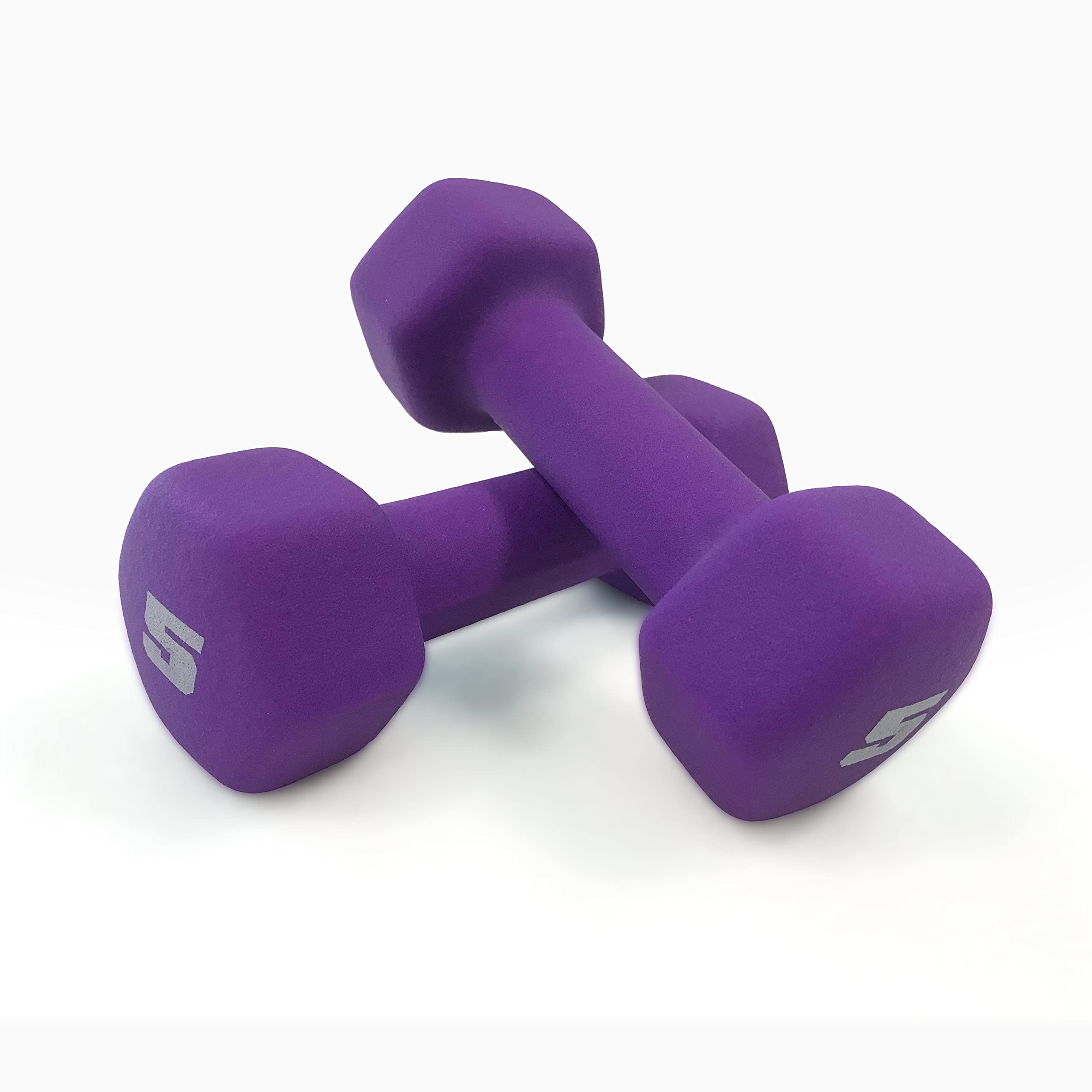 Cap Barbell Neoprene Dumbbell Weights, 5 Lb Pair, Violet