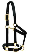 Weaver Leather Padded Adjustable Chin and Throat Snap Halter, 1 Average Horse or Yearling Draft, Solid Black