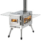 Womeyork Outdoor Camping Stove, Portable Wood Burning Stove With Chimney Pipe For Tent, Shelter, Heating And Cooking