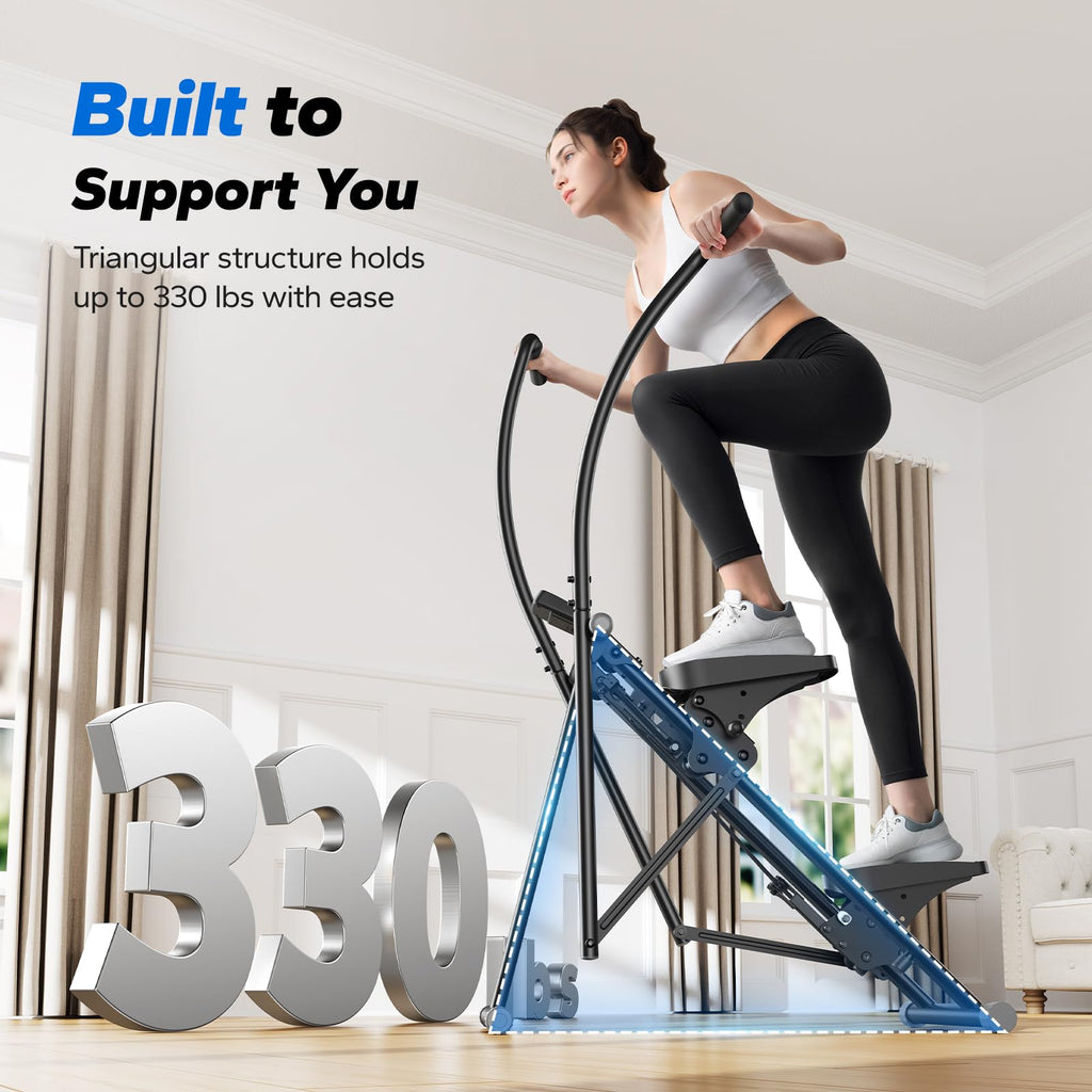 Merach Stair Stepper, Hands & Feet Synchronized Stair Climber, Stairmaster For Full-Body Workout At Home, Compact Vertical Climb