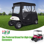 10L0L Golf Cart Enclosure 600D For 2 Passenger Universal Ezgo Txt/Rxv, With 2 Door Zippers, Security Side Mirror Openings, Taill