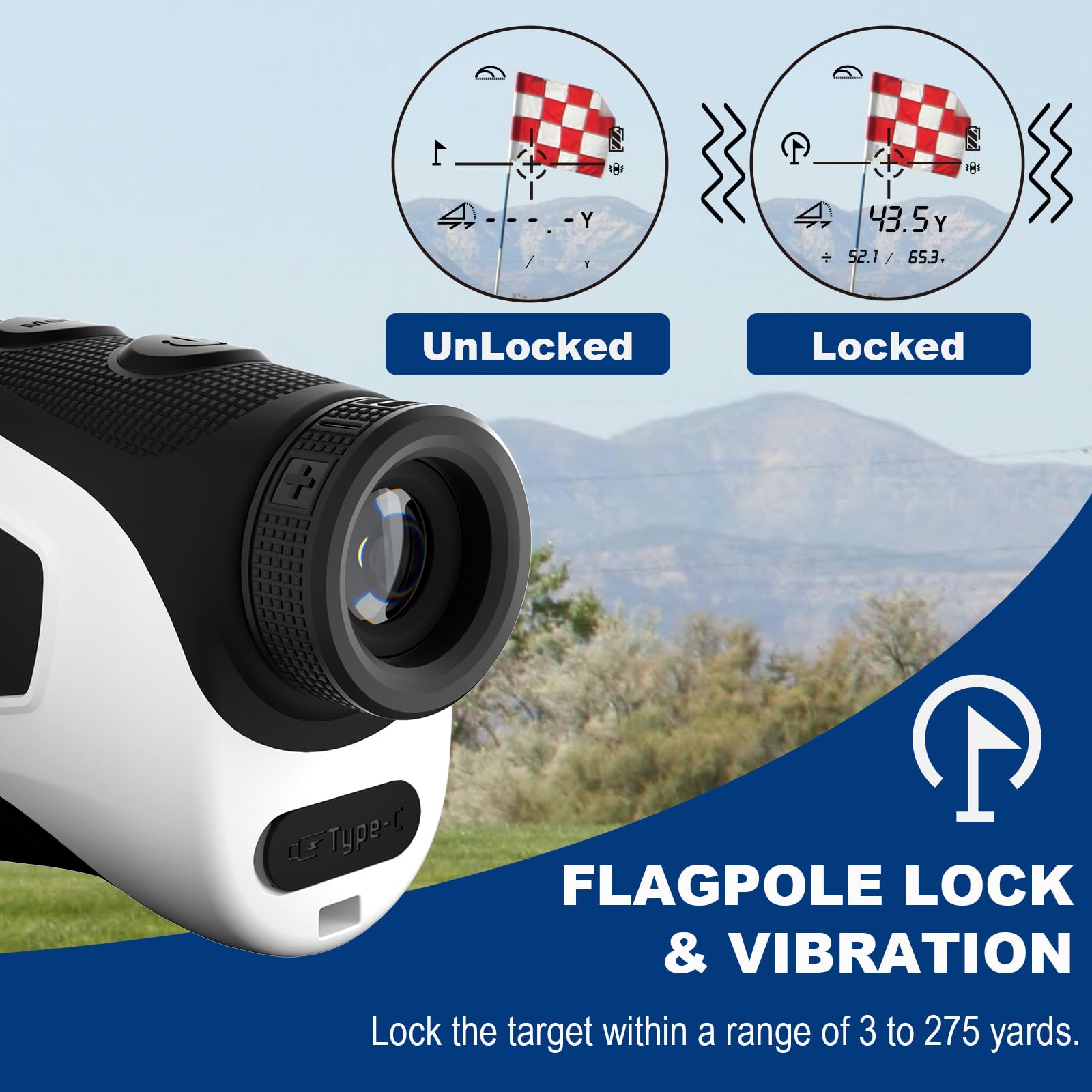 Golf Rangefinder Jiehome X3 660Yds Rangefinder With Slope Switch For Tournament Legal, Rechargeable Laser Range Finders With Mag