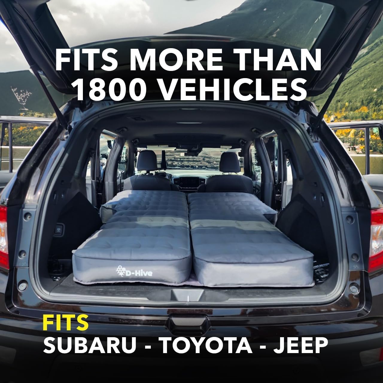 D-Hive Unbeatable Durability Suv Air Mattress For Car Camping, Durable Extra Thick 300D Oxford Fabric, Quick Easy Set-Up W/Elect