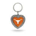 Rico Industries Ncaa Texas Longhorns Metal Rhinestone Heart Keychain