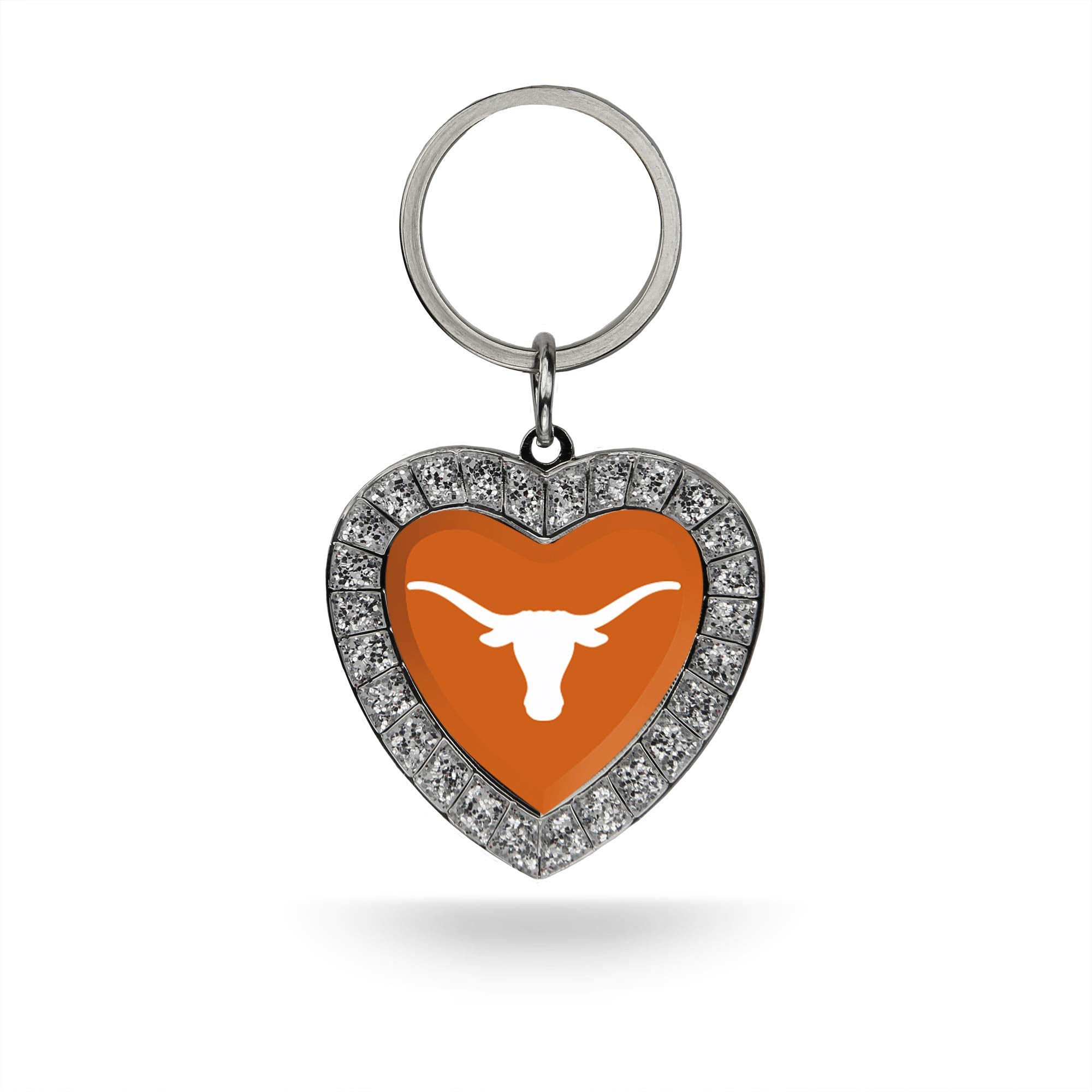 Rico Industries Ncaa Texas Longhorns Metal Rhinestone Heart Keychain