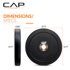 Cap Barbell Best Olympic Bumper Plate, Black, 45 Lb Single