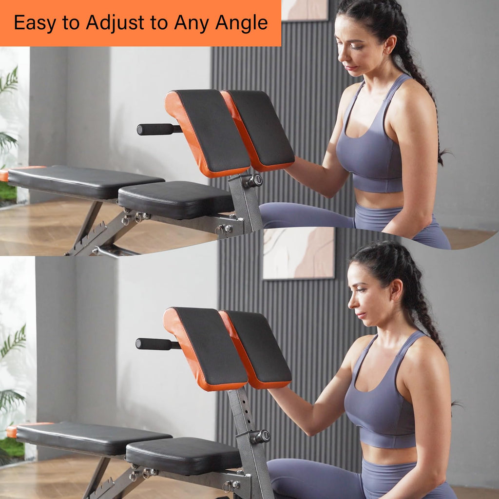 Fitks360 Adjustable Weight Bench 1000Lbs- Multi-Functional Full Body Workout Equipment: Hyperextension, Roman Chair, Sit-Up Benc