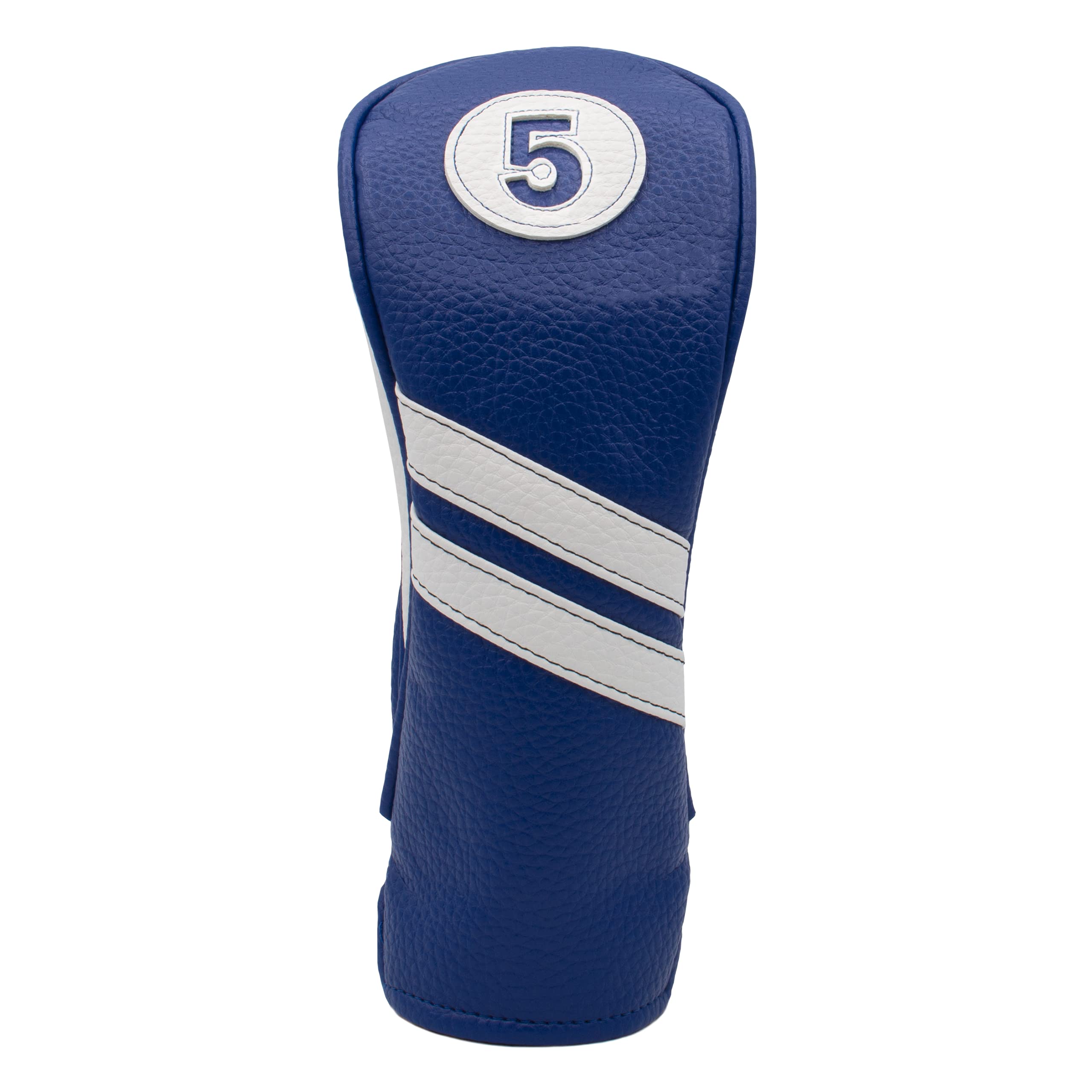 Proactive Sports Vintage Golf Club Head Covers For Fairway Woods| 5 Wood Headcover | Classic Leather Look | Navy/White