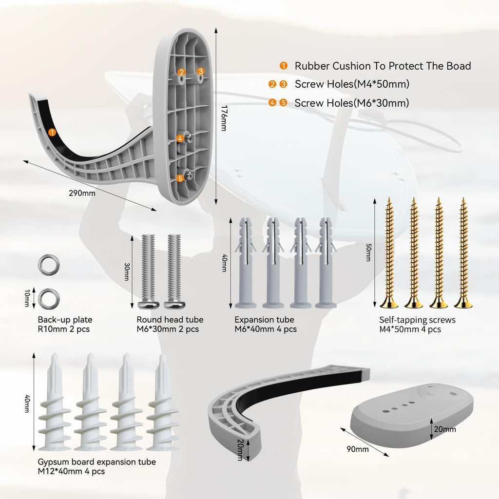 Two Stones Surfboard Rack For Wall  Surfboard Wall Mount  Paddle Board Rack  Surfboard Wall Rack  Paddle Board Wall Rack  Surf B