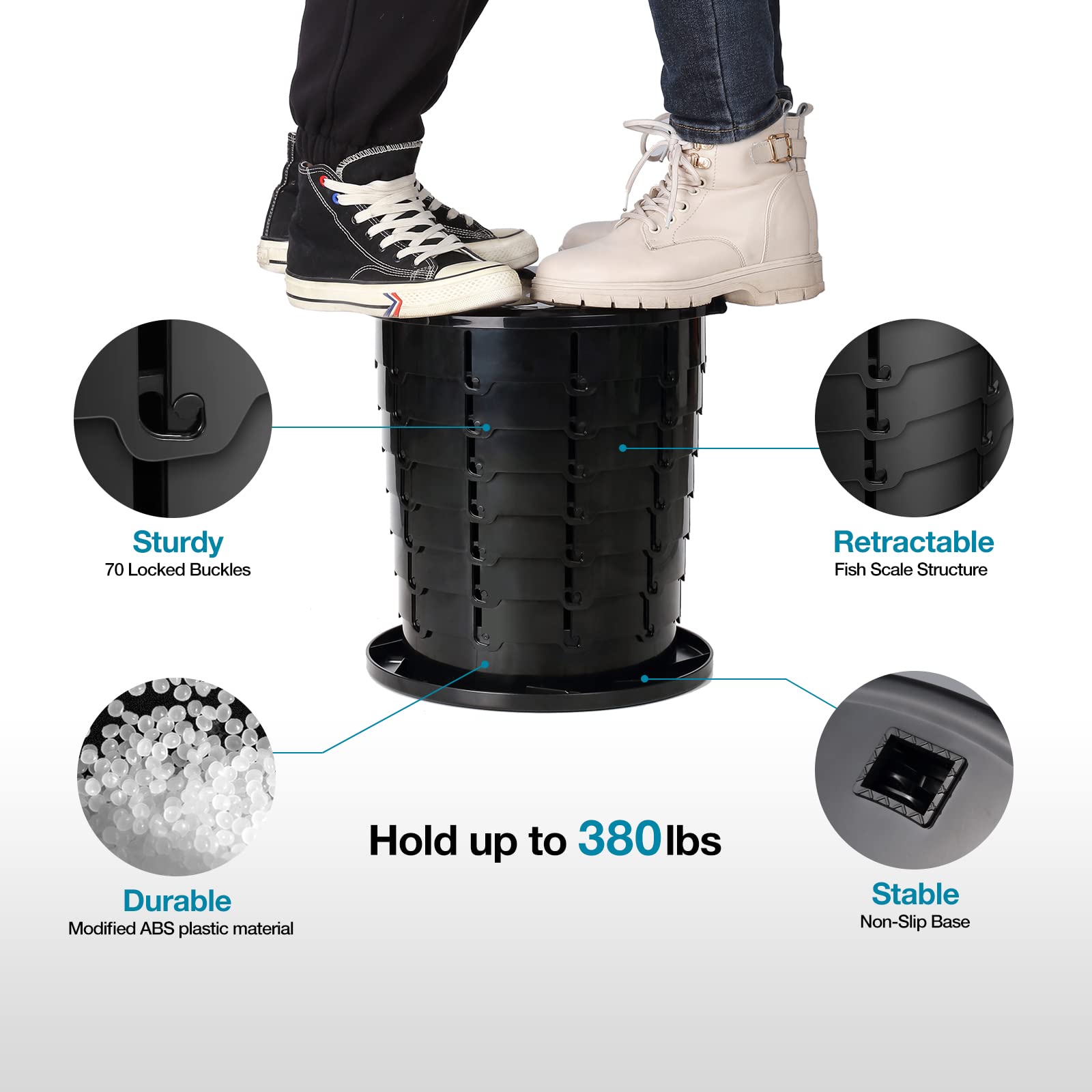 Triptips Upgrade Retractable Portable Toilet For Travel, Adjustable Height Camping Toilet For Adults Kids, Foldable Toilet For C