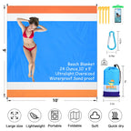 Bydoll Beach Blanket 10'X9' Waterproof Sandproof Suits1-8 Adults Oversized Lightweight Large Blanket Picnic Mat For Beach Sand F