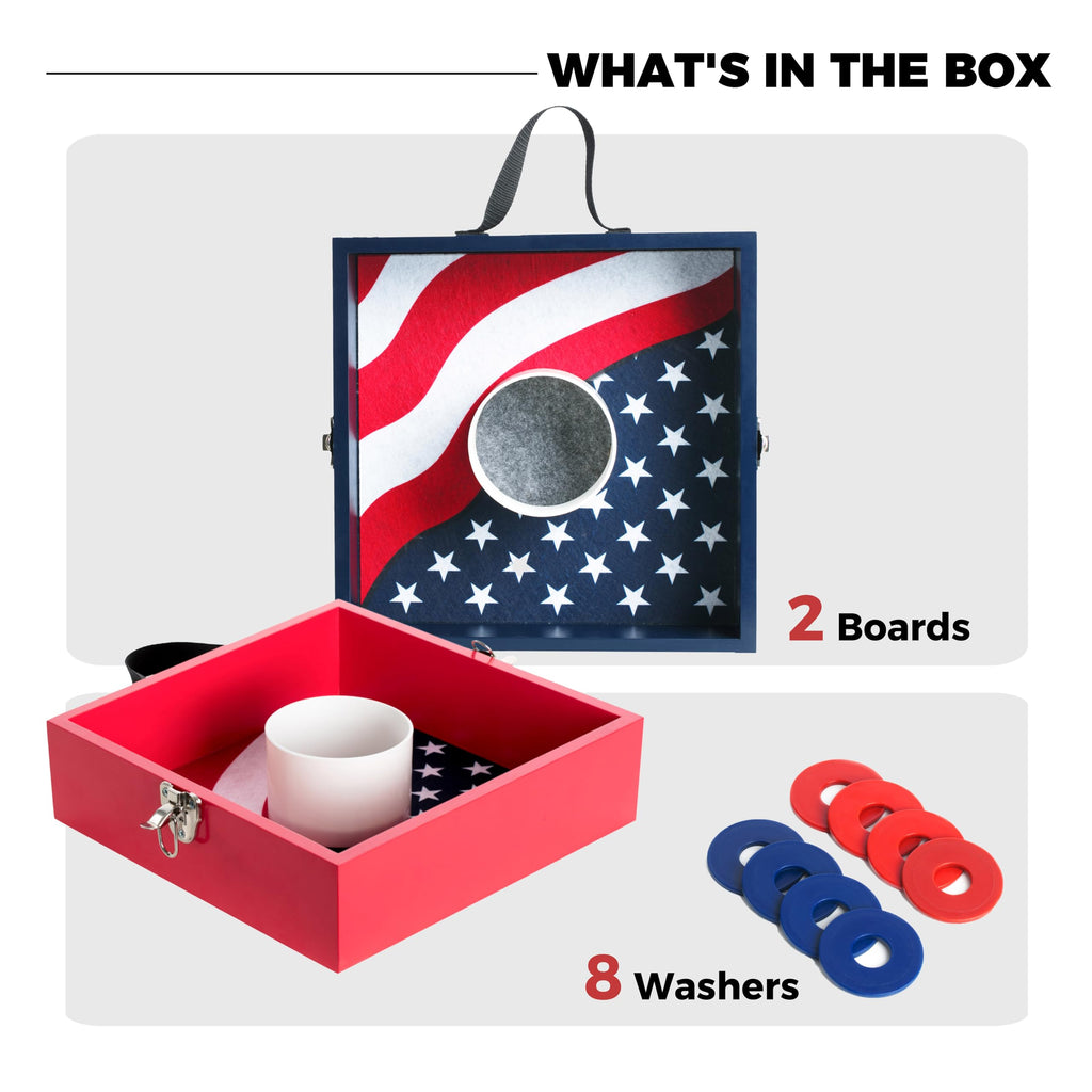 Wooden Washer Toss Game With 8 Washers