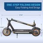 Hiboy MAX Pro Electric Scooter, 46.6 Mi Long Range, 22 MPH Power by 650W MAX Motor, 11 Pneumatic Tires, Split Hub Design, Dual