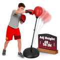 Punching Bag Stand for Ages 8-15 - 58 Adjustable Reflex Bag Boxing Set with Gloves & Pump | Indoor Outdoor Youth Boxing Equipmen