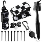 Liliful 12 Pcs Golf Accessories Kit, Include Golf Ball Bag with Hook Towel Tees Magnetic Ball Marker Divot Tool Cleaner Brush fo