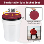 Foxtune 360-Degree Swivel Bucket Seat, 5 Gallon Bucket Lid, Spin Bucket Seat Cushion, Silent, Comfortable, Water-Resistant, For