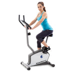 Marcy Upright Exercise Bike With Adjustable Seat And 8 Magnetic Resistance Preset Levels Ns-1201U,Black/Grey/Silver