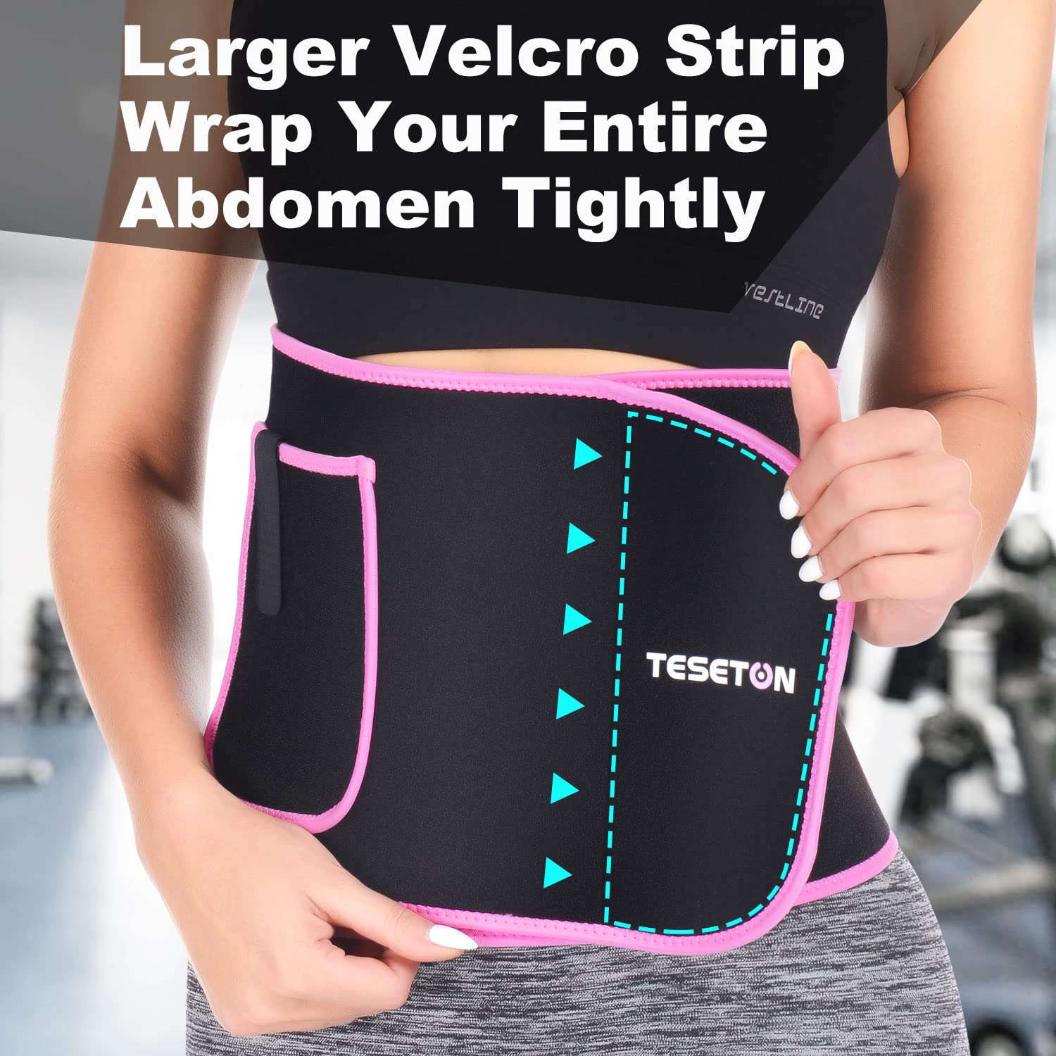 Teseton Sweat Band Waist Trainer For Women, Wasit Trimmer For Women Men, Sweat Belt, Wraps Waist Trainer For Belly Fat, Stomach