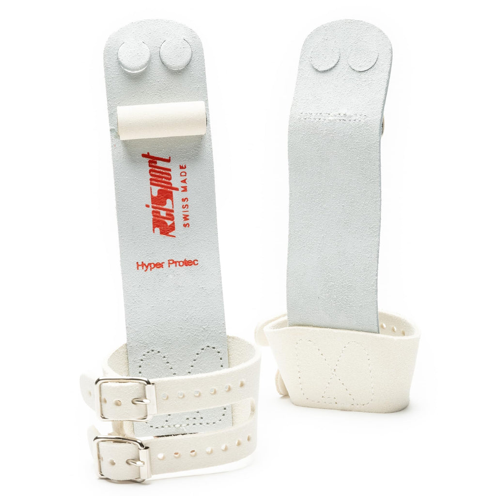 Reisport Mens Protec Hyper Buckle Ring Grips, Small, Medium, Large, Gymnastic Grips, Triple Strength Leather With Kevlar, Less S