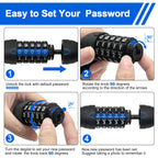 Ndakter Bike Chain Lock, 5-Digit Combination Anti-Theft Bicycle Lock, 427 Feet Long Security Resettable Bike Lock Heavy Duty For