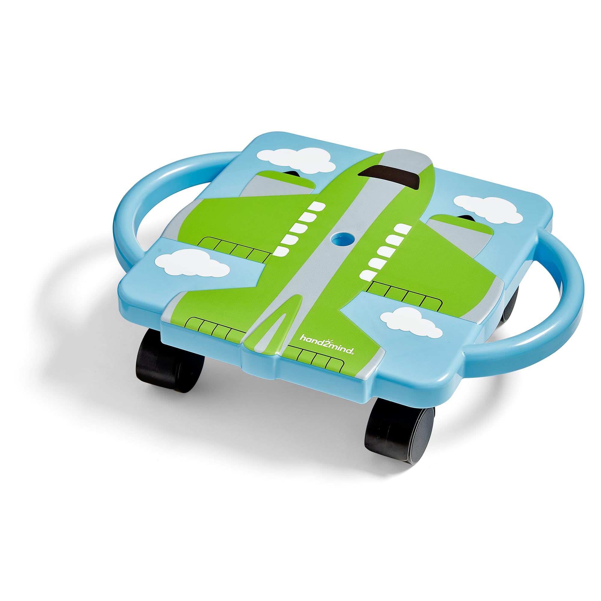 hand2mind Green Plane Glider Scooter Board, Floor Scooter Board, Gross Motor Toys, Kids Exercise & Physical Education Equipment,