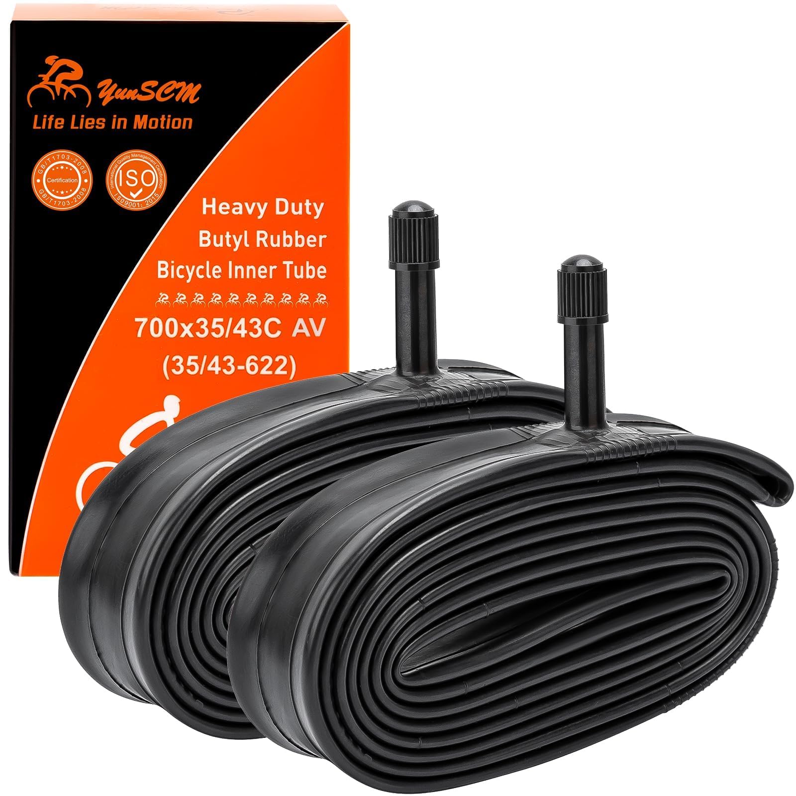 2 Pack 700C Road Bike Tubes 700 X 35C/38C/40C/42C/43C Av33Mm Schrader Valve Tubes Plus 2 Rim Strips Compatible With 700X35C 700