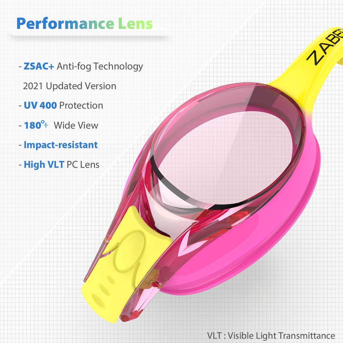Zabert K20 Swimming Goggles For Kids Toddler Youth Girls Boys Junior Jr Childrens Child Little Age 3 4 5 6 7 8 9 10 Years Anti F