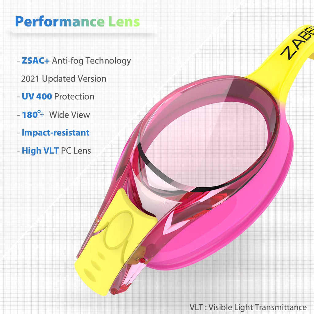 Zabert 2 Pack Girls Swim Goggles, Swimming Goggles For Girl Kids Toddler Youth Junior Children Child Age 3 4 5 6 7 8 9 10 11 12