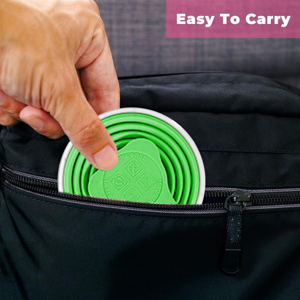Intatikoo Silicone Collapsible Cup,Collapsible Cups For Camping,Folding Cup With Lids,Collapsible Coffee Cup,Reusable Drinking M