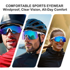 Haayot Polarized Cycling Glasses,Sports Sunglasses For Men Women,Baseball Biking Running Fishing Sunglasses With 5 Interchangeab
