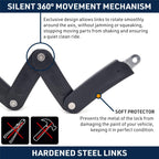 Urban Ur469Y Folding Bike Lock, Security Fold Chain Heavy Duty Electric Scooter Lock Bicycle Easy Mounting With Bracket, Scooter