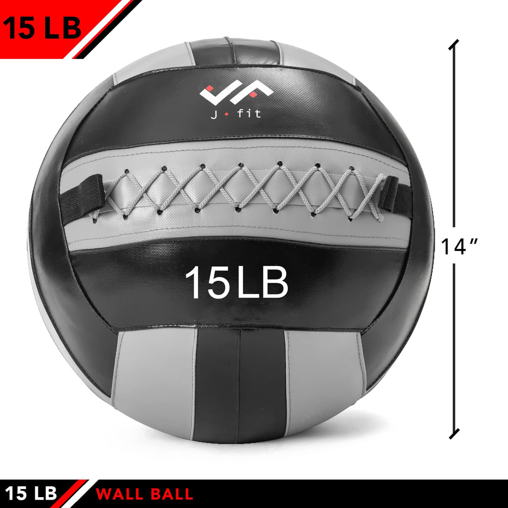 Jfit Wall Ball, 15 Lb, Grayblack