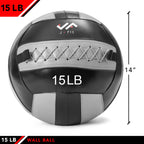 Jfit Wall Ball, 15 Lb, Grayblack