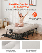 Vevor Air Mattress With Frame, Inflatable 1 Person Camping Cot With Built-In Pump, Portable Folding Air Beds Supports 300 Lbs, B